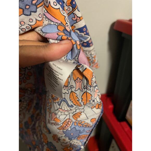 Talbots Womens Top 1X Floral Button Up Long Sleeve Lightweight Hippie Artsy Boho - Picture 3 of 7